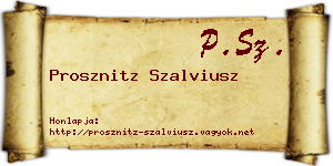 Prosznitz Szalviusz névjegykártya